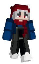 heavy metal and regal blue Minecraft skin — Classic model
