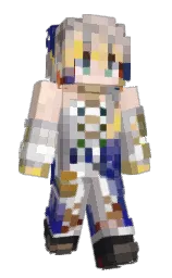 yumume's Minecraft skin wearing the Purple Heart cape