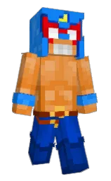 international klein blue and jaffa Minecraft skin — Classic model