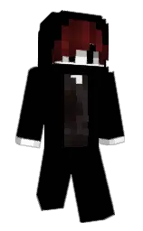 black and white Minecraft skin — Slim model — first worn by Maldices
