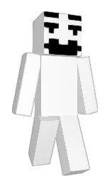 white and black Minecraft skin — Slim model — first worn by somethinglance