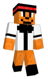 white and black Minecraft skin — Classic model — first worn by ThundaaBear69