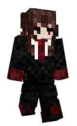 black and cocoa brown Minecraft skin — Classic model — first worn by Brujiita