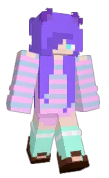 heliotrope and pink lace Minecraft skin — Classic model — first worn by LillyDarkRose