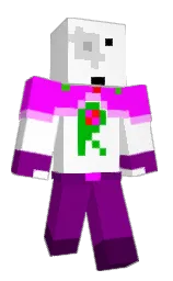 white and purple Minecraft skin — Classic model