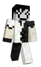 black and cod gray Minecraft skin — Classic model — first worn by _e__s