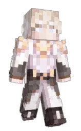 white and dorado Minecraft skin — Slim model — first worn by Hagers