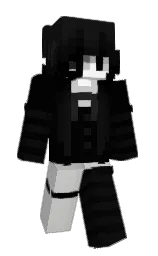 black and cod gray Minecraft skin — Slim model — first worn by 9ujk