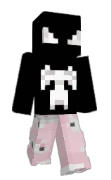 black and oyster pink Minecraft skin — Classic model