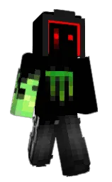 black and cod gray Minecraft skin — Classic model — first worn by DeadBodyMike