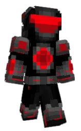 black and red Minecraft skin — Classic model — first worn by epic_vexor