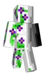 white and gray Minecraft skin — Classic model — first worn by DereMarco