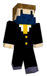 black and champagne Minecraft skin — Classic model