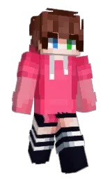 cerise red and wild watermelon Minecraft skin — Slim model — first worn by ThatOneBlue