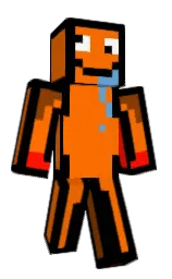 black and blaze orange Minecraft skin — Classic model