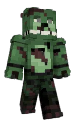tom thumb and hippie green Minecraft skin — Classic model — first worn by Bryan_Films