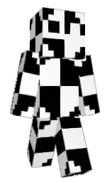 white and black Minecraft skin — Slim model
