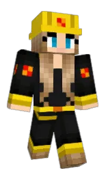 white and school bus yellow Minecraft skin — Slim model — first worn by Roxirificness