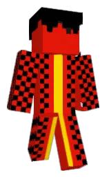scarlet and black Minecraft skin — Classic model
