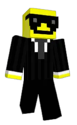 black and yellow Minecraft skin — Classic model