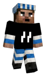 black and fun blue Minecraft skin — Classic model — first worn by Dave398