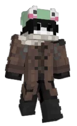 Nekiki_1's Minecraft skin wearing the Purple Heart cape