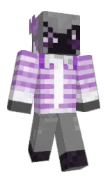 gray and amethyst Minecraft skin — Classic model — first worn by SHOTSx4