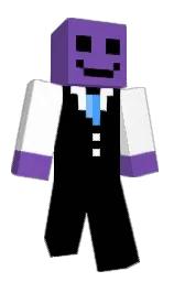black and white Minecraft skin — Classic model — first worn by Yeleha