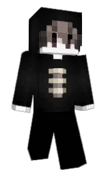 black and cod gray Minecraft skin — Slim model — first worn by halfburst