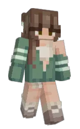 tobacco brown and viridian green Minecraft skin — Slim model — first worn by Kathaleenball