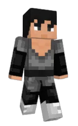 black and cod gray Minecraft skin — Slim model — first worn by R8K0
