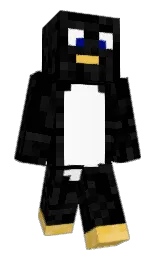 black and cod gray Minecraft skin — Classic model — first worn by penguinw1z