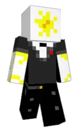 white and black Minecraft skin — Slim model