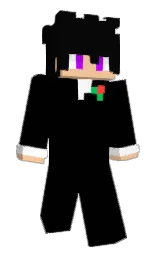 black and cod gray Minecraft skin — Slim model — first worn by viniarts