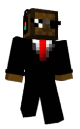 black and sepia Minecraft skin — Classic model — first worn by FreestyleTapioca