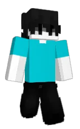 robin's egg blue and white Minecraft skin — Slim model