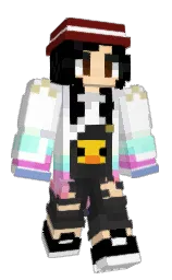 white and black Minecraft skin — Slim model