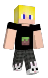 black and apricot peach Minecraft skin — Classic model