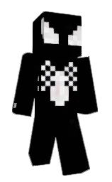 black and white Minecraft skin — Classic model — first worn by ElsaBr0son