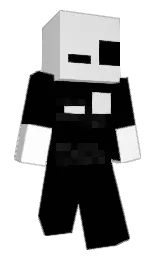 black and white Minecraft skin — Classic model