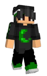 black and cod gray Minecraft skin — Slim model — first worn by ItsPrimeMc
