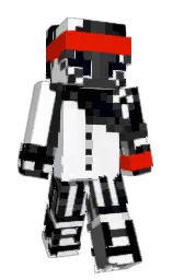 black and white Minecraft skin — Slim model — first worn by _StarShot
