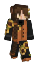 metallic bronze and cod gray Minecraft skin — Slim model — first worn by TheAutumnLycan