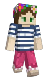 metallic bronze and hibiscus Minecraft skin — Slim model