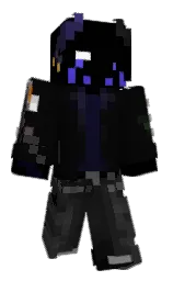 black and cod gray Minecraft skin — Classic model — first worn by VNuII