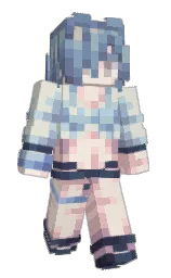 rose fog and green white Minecraft skin — Slim model