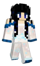 black and white linen Minecraft skin — Classic model — first worn by _LaLeLuna