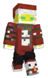 burnt umber and electric lime Minecraft skin — Classic model