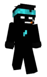 black and cod gray Minecraft skin — Classic model — first worn by tiktak83