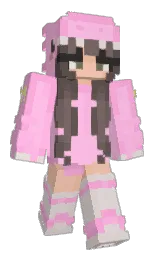 cotton candy and lavender rose Minecraft skin — Slim model